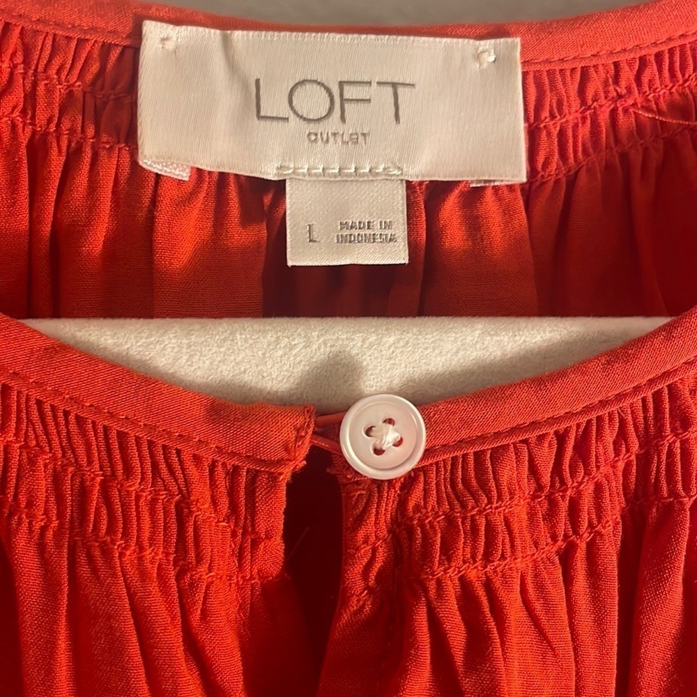 𝅺loft Outlet Women’s Long Sleeve Blouse Size Large - Picture 3 of 6